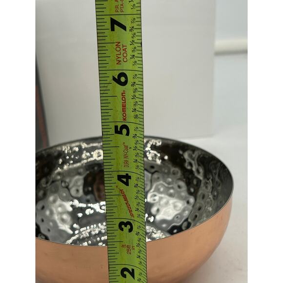 Godinger Copper Hammered Round Stainless Steel 6" Nut Candy Potpourri Bowl Dish - Picture 8 of 8